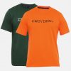 Orange And Green Crewneck Typographic Printed T-Shirt Combo