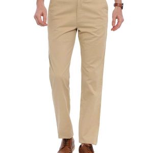 Beige Tapered Fit Chinos Trouser