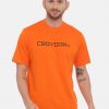 Orange And Green Crewneck Typographic Printed T-Shirt Combo