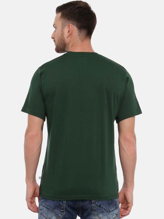 Orange And Green Crewneck Typographic Printed T-Shirt Combo