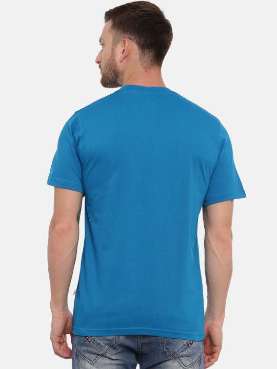 Violet And Air force Crewneck Typographic Printed T-Shirt Combo