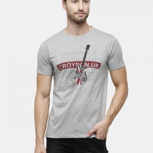 Grey Crewneck T-Shirt Guitar Originals