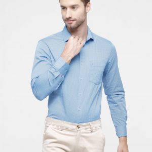Blue Micro Print Men's Shirt