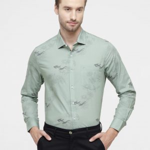 Croydon UK Men's Olive Printed Shirt