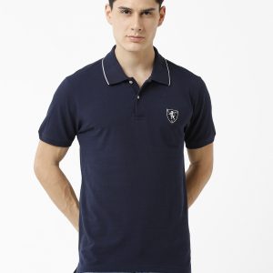 Lion Insignia Badge Polo Shirt - Navy