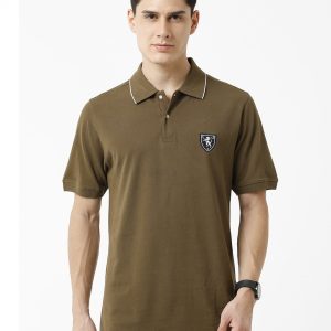 Lion Insignia Badge Polo Shirt - Olive
