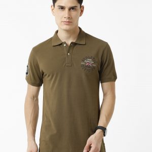 Union Jack Embroidered Polo Shirt - Olive
