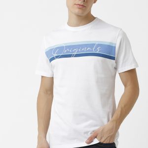 Originals Blue Stripe Crewneck T-Shirt - White