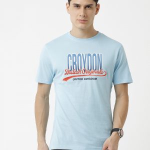 British Originals Applique Crewneck T-Shirt - Light Blue