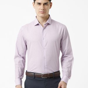 Croydon UK Men's Lilac Formal Print Shirt