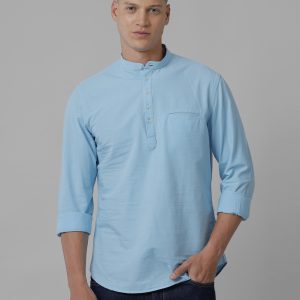 Croydon UK Men's sky blue nehru collar kurta