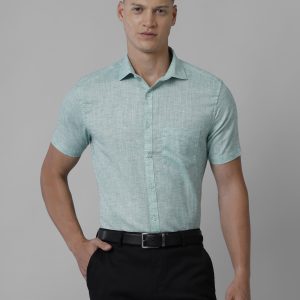 Croydon UK pale green linen checked shirt